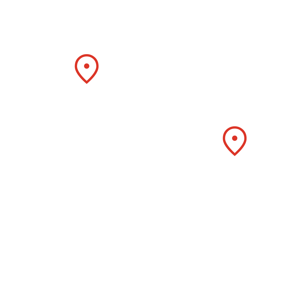 出発地と目的地のピン